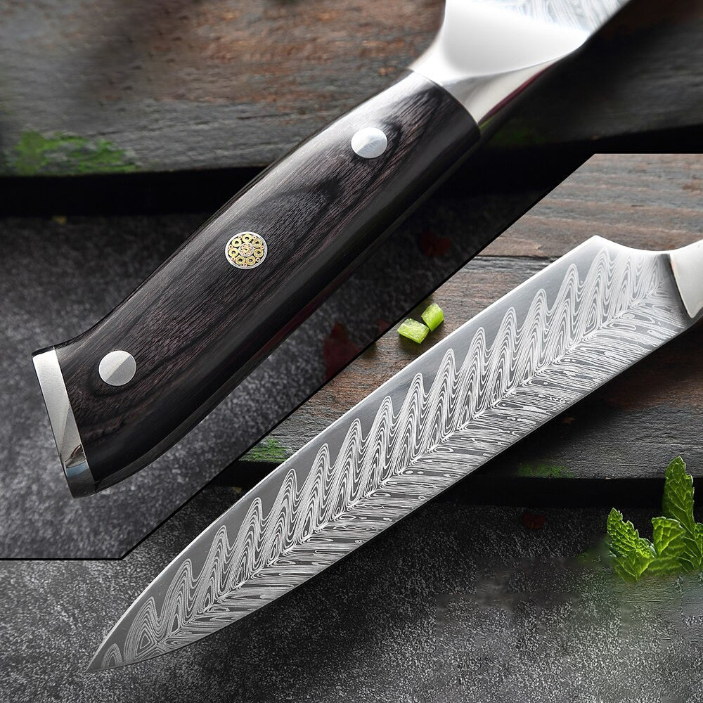 Cuchillo Profesional Finalizado en Damasco • Cuchillo Nero Espartacus™