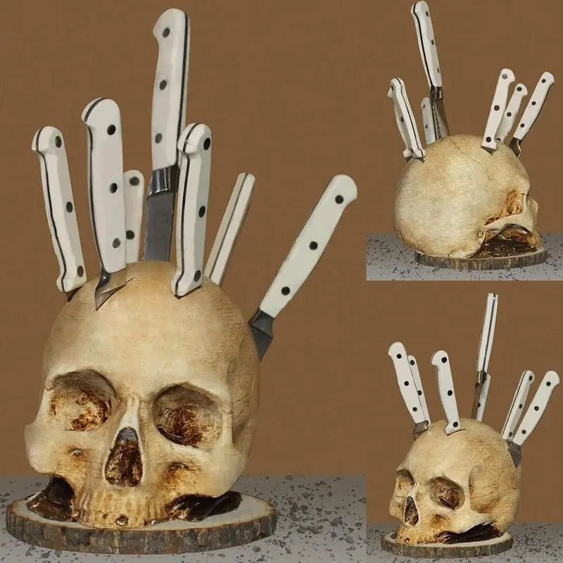 Soporte de Cuchillos en Forma de Calavera • Skull Holder Espartacus