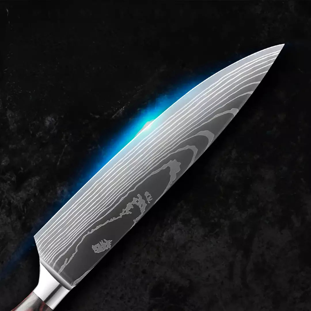 Cuchillo Profesional Acabado en Damasco • Cuchillo Chef Espartacus™
