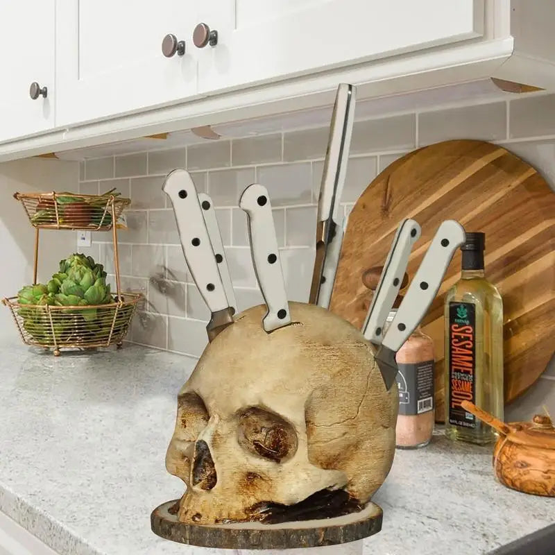 Soporte de Cuchillos en Forma de Calavera • Skull Holder Espartacus
