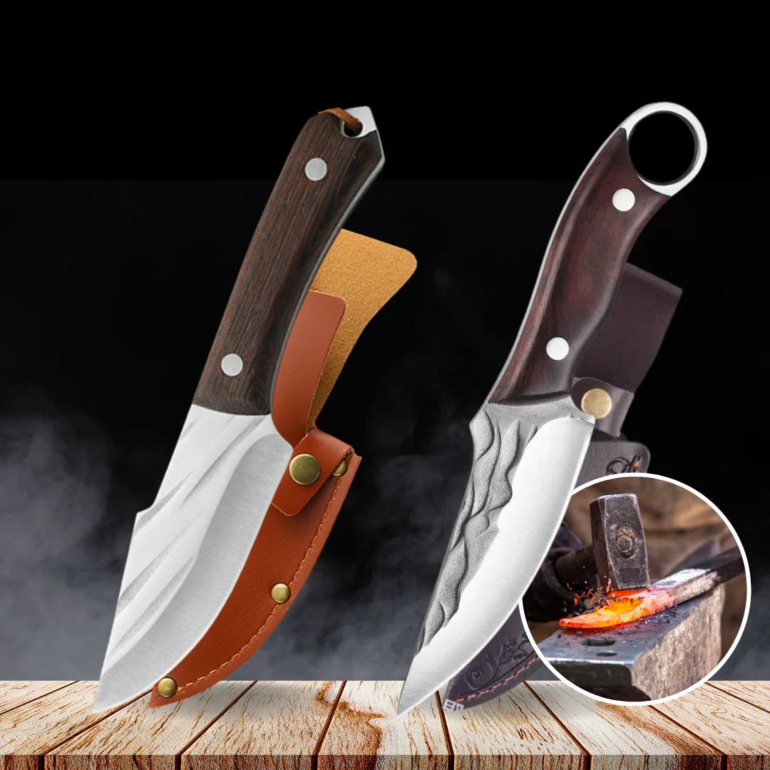 Combo 2 Cuchillos Profesionales Forjados a Mano + 2 Fundas • Combo Epic Espartacus™