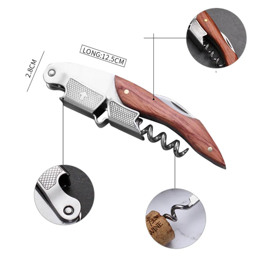 Saca-Corchos Profesional con Mango de Madera • Saca-Corchos Espartacus™
