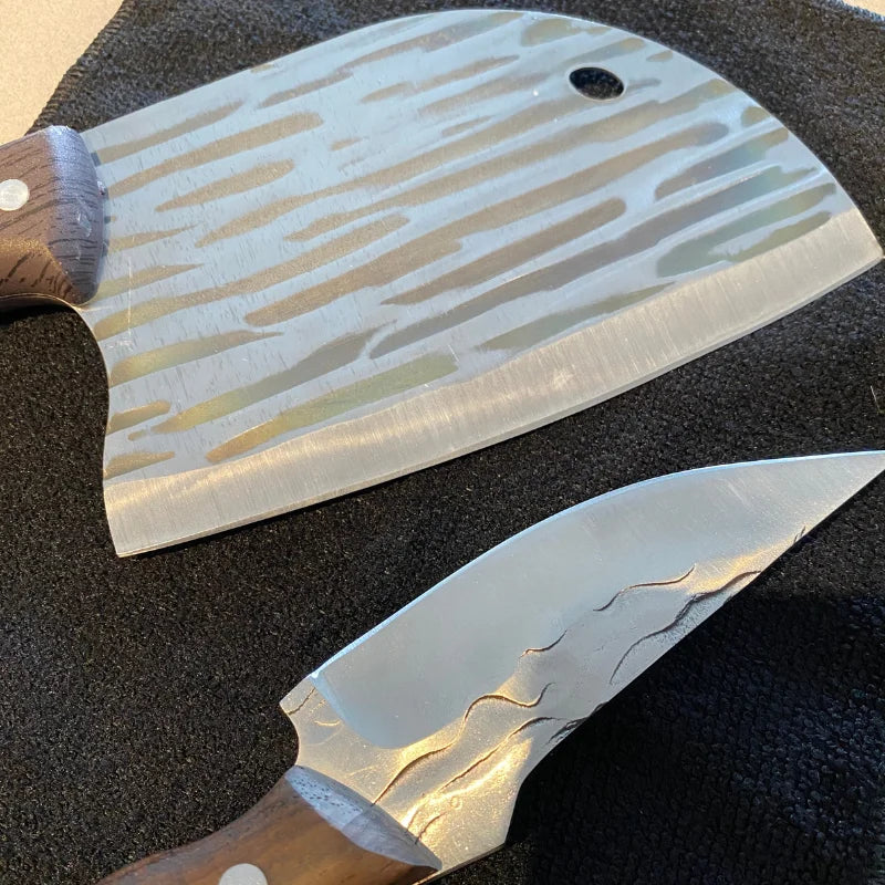 Combo Cuchillo Infinity y Cuchillo Apollo + 2 Fundas • Combo Master™ Forjado a Mano
