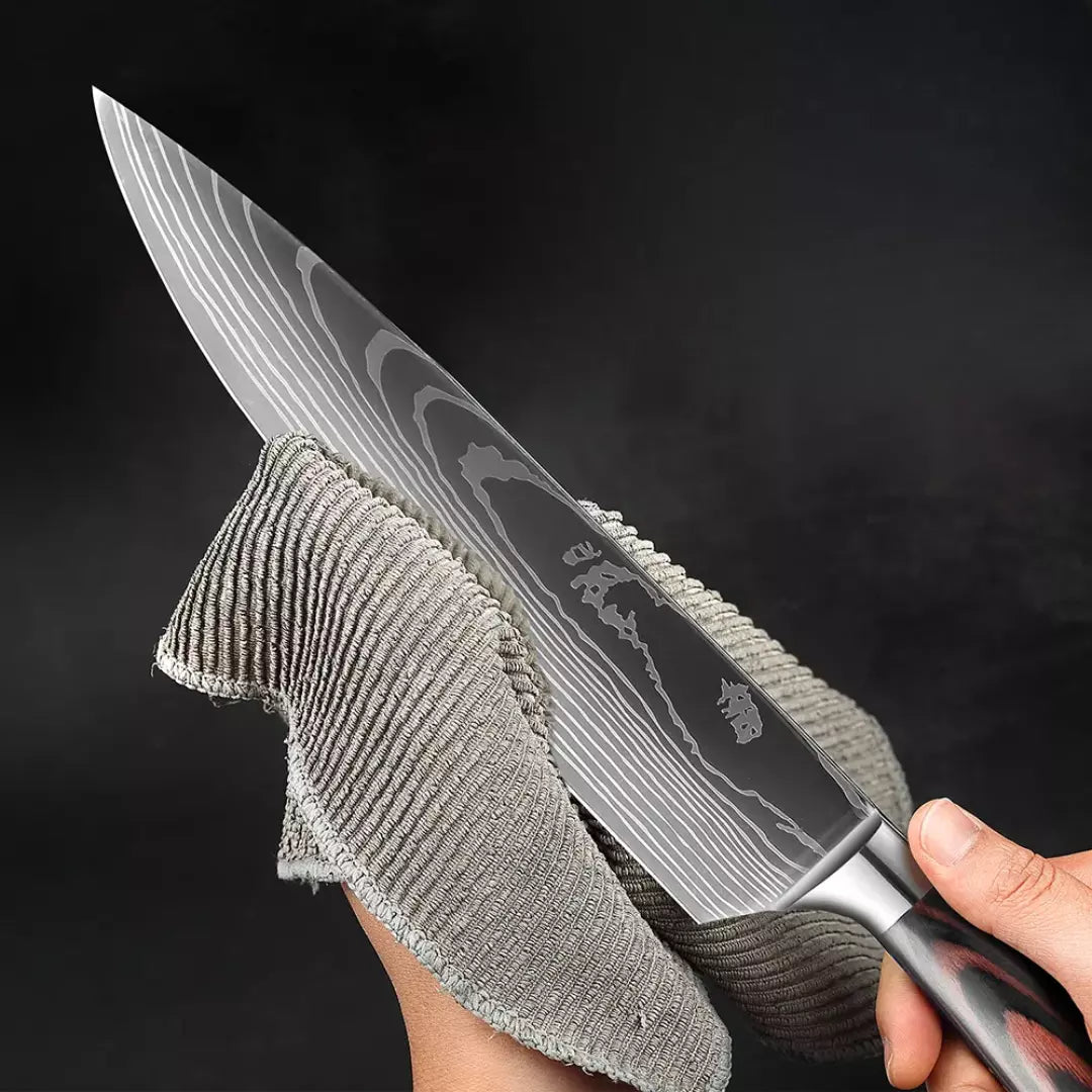 Cuchillo Profesional Acabado en Damasco • Cuchillo Chef Espartacus™