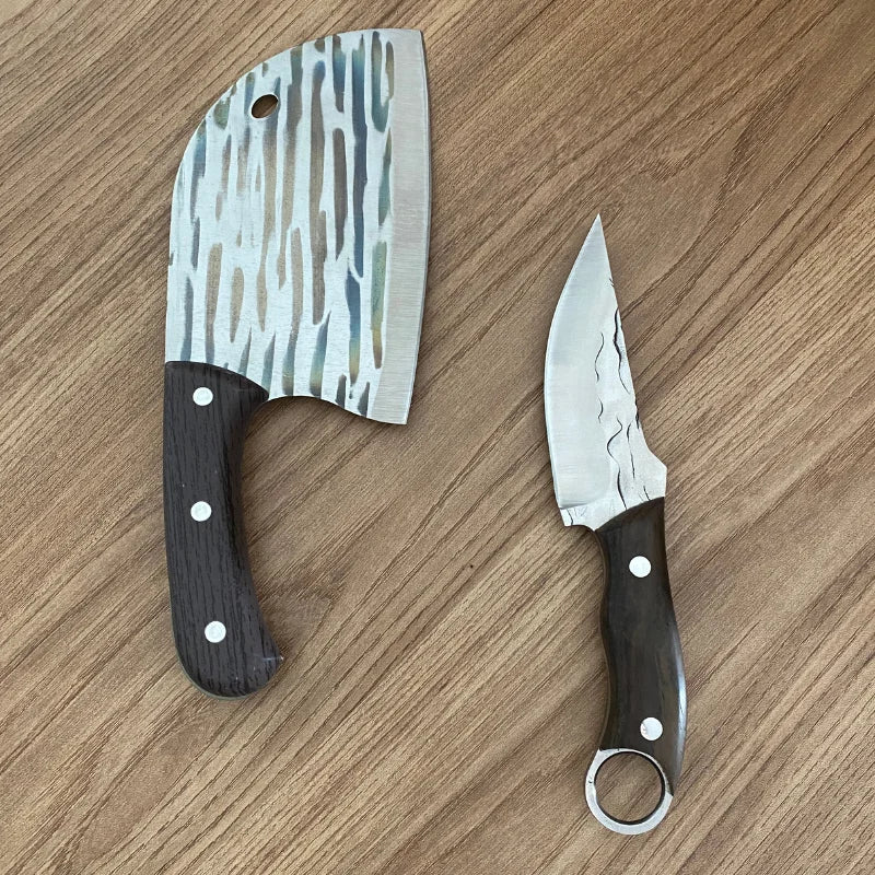 Combo Cuchillo Infinity y Cuchillo Apollo + 2 Fundas • Combo Master™ Forjado a Mano