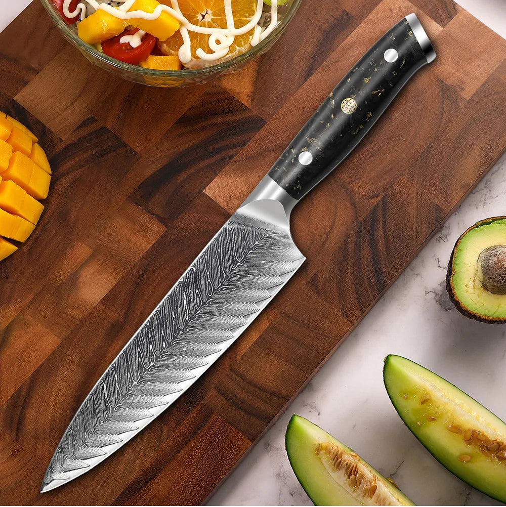 Cuchillo Profesional Finalizado en Damasco • Cuchillo Nero Espartacus™