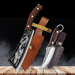 Combo Heroico Espartacus • Cuchillo Drak + Cuchillo Apollo + 2 Fundas