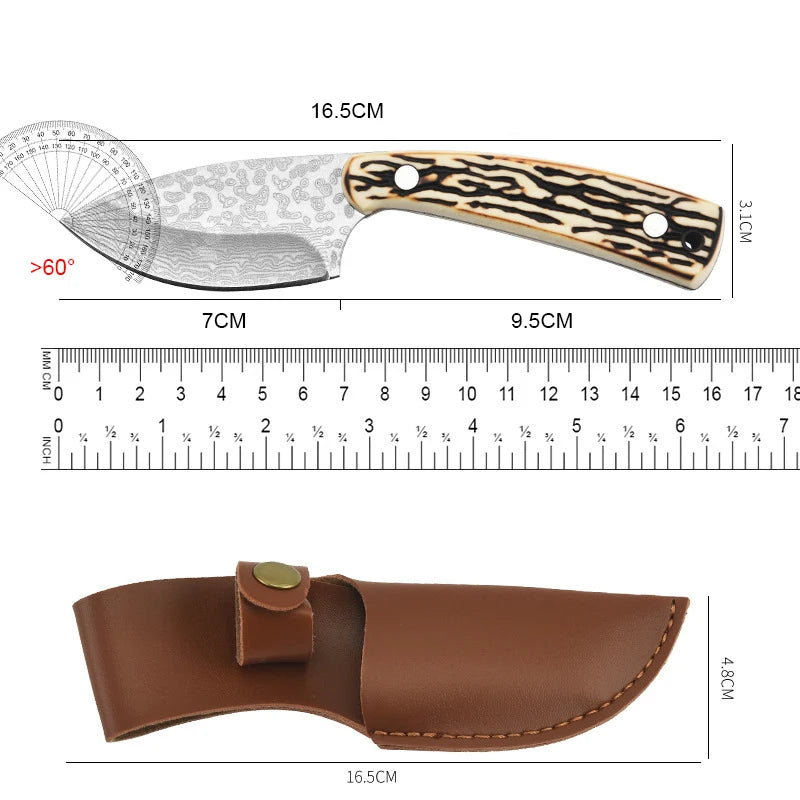 Cuchillo Bone Espartacus + Funda • Cuchillo Portátil Multiuso